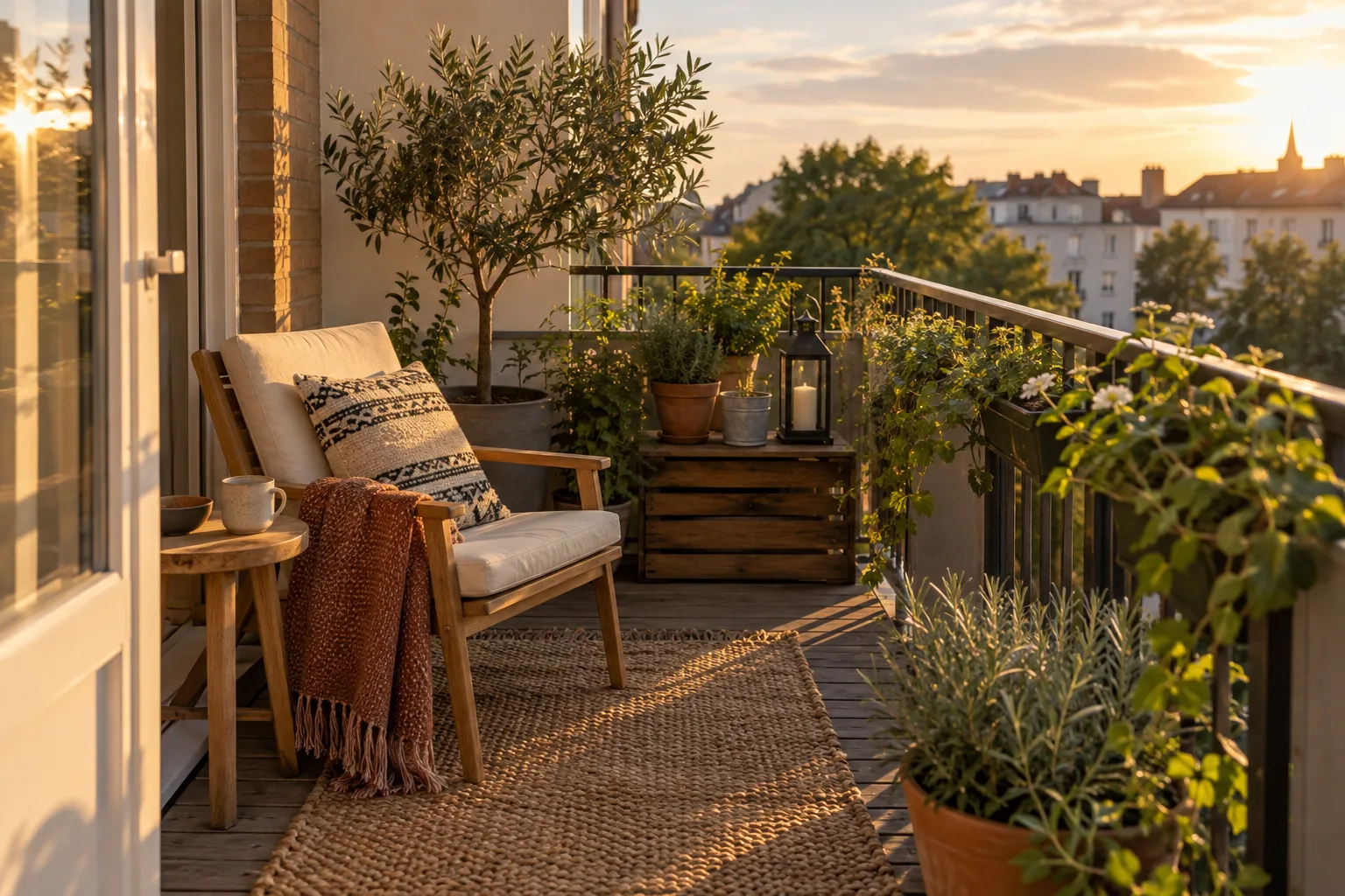 A Cozy Balcony: Small-Space Styling With Plants