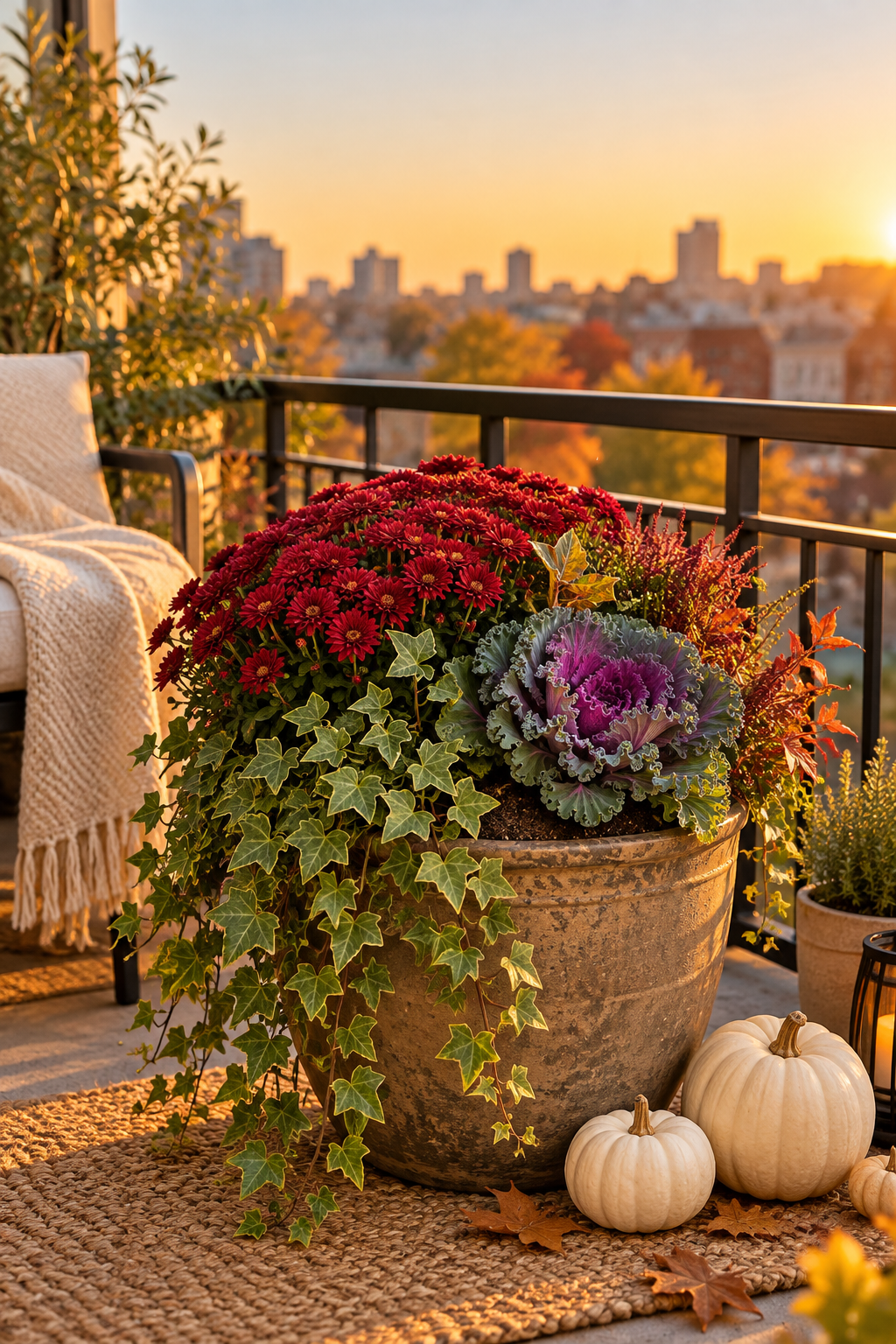 Fall Balcony Planters With Mums: 7 Small-Space Ideas for October